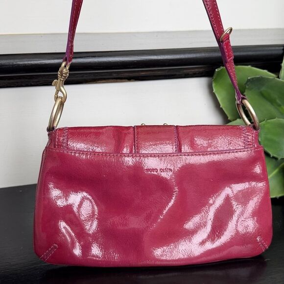 Sigrid Olsen genuine leather shoulder purse berry red handbag purse - Picture 3 of 12